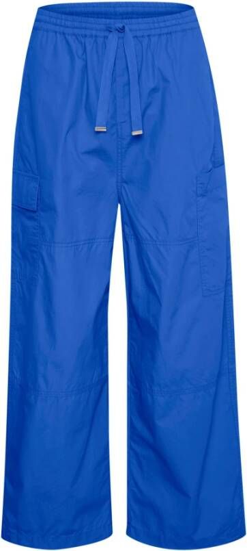 InWear Wijde broek met relaxte pasvorm in Sea Blue Blauw Dames