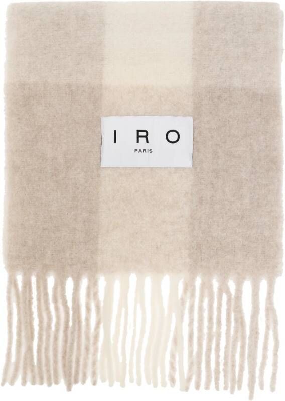 IRO Auray sjaal met logo Beige Dames