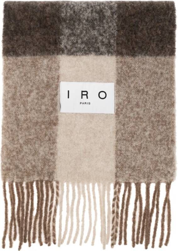 IRO Auray sjaal met logo Bruin Dames