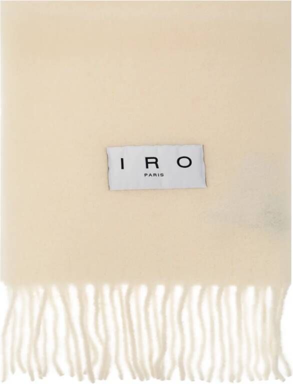IRO Authie sjaal met logo Beige Dames