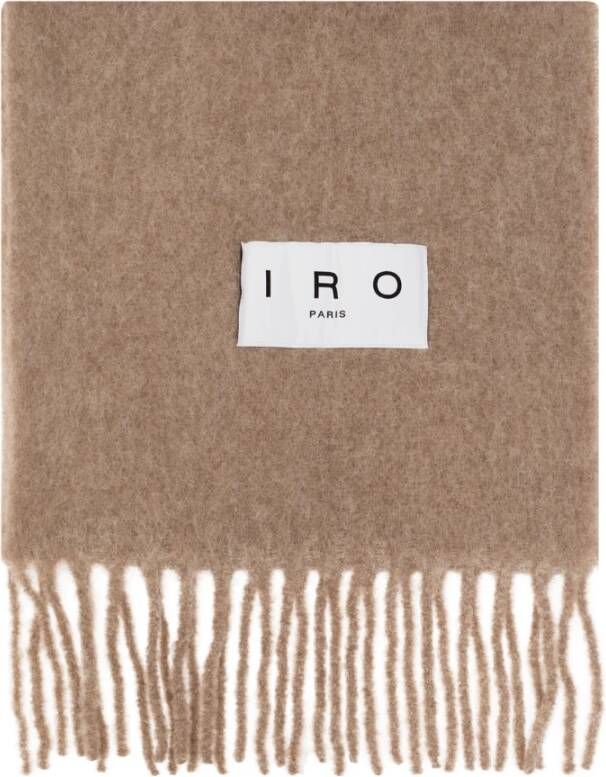 IRO Authie sjaal met logo Bruin Dames