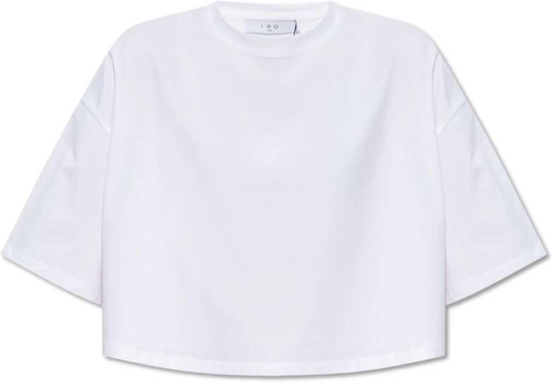 IRO Awinita cropped T-shirt met logo White Dames