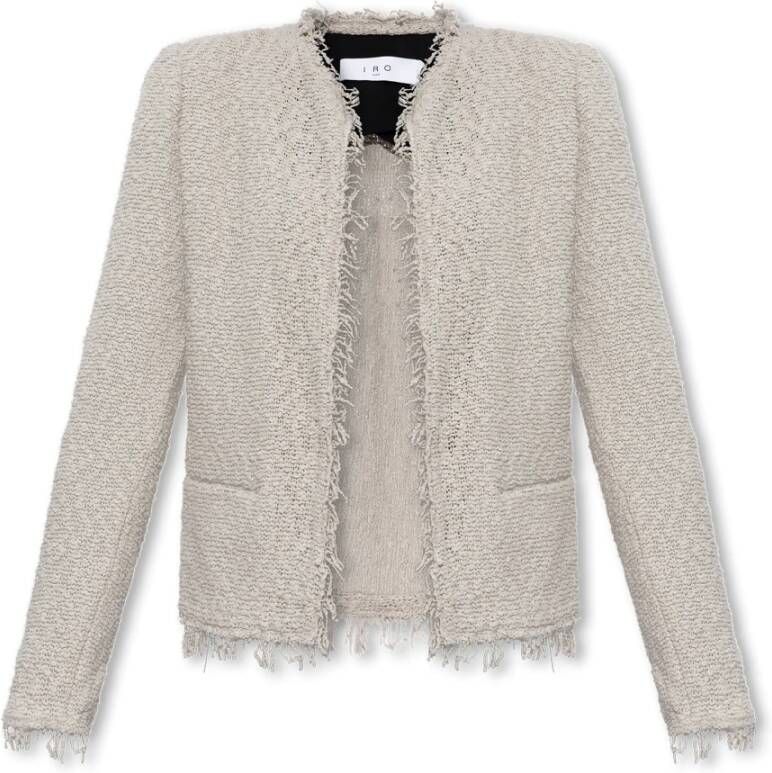 IRO Grijze Korte Jas met Gestructureerde Schouders en Kwast Details Gray Dames