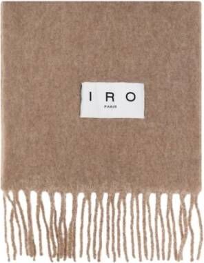 IRO Authie sjaal met logo Brown Dames