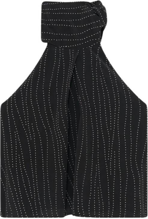 IRO Studded Silk Blend Raglan Top Black Dames