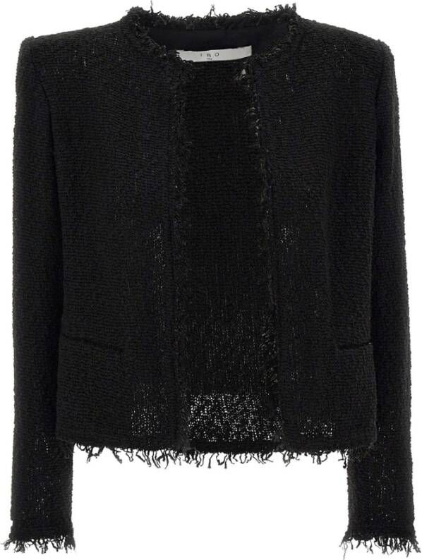 IRO Chique Zwart Tweed Jas Black Dames - Foto 1