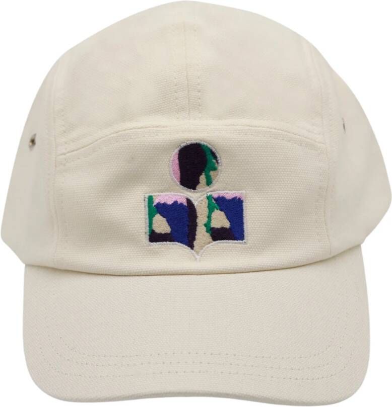 Isabel marant Tedji Baseball Cap met Multicolor Logo Borduursel White Dames
