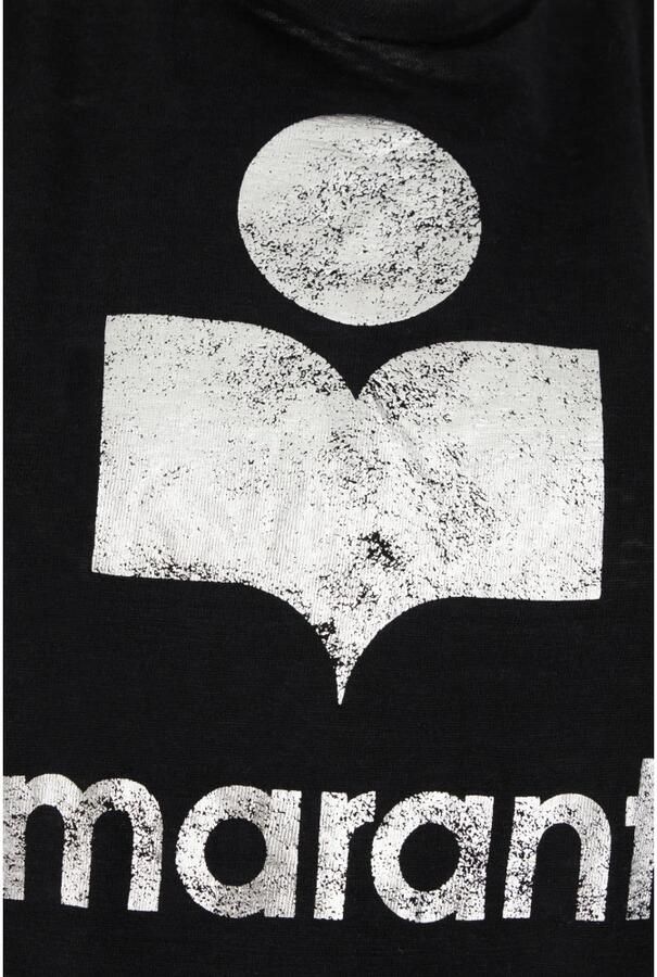 Isabel Marant Étoile Zewel Linnen T-Shirt met Monogram Black Dames - Foto 2