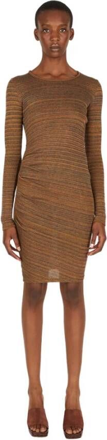 Isabel Marant Étoile Gestreepte Gebreide Mini Jurk Brown Dames