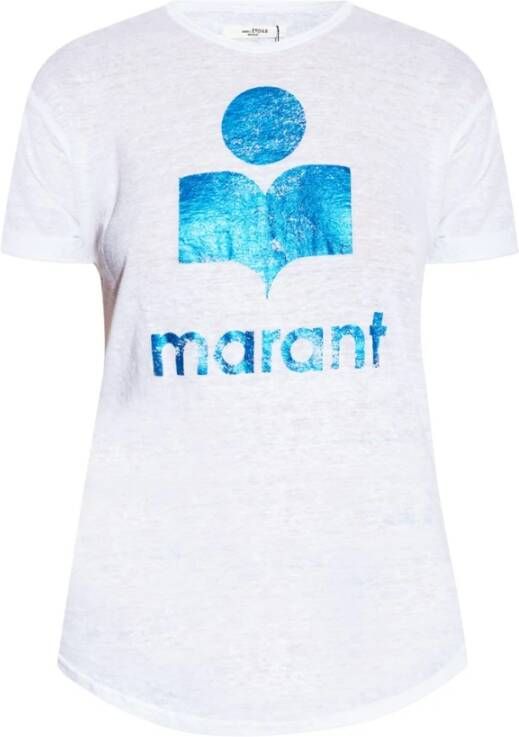 Isabel Marant Étoile Koldi linnen T-shirt met logo White Dames