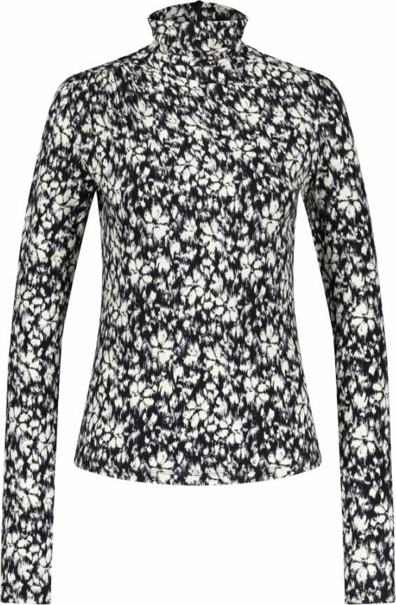 Isabel Marant Étoile Blauw Ecru Bedrukte Roll Neck Shirt Multicolor Dames