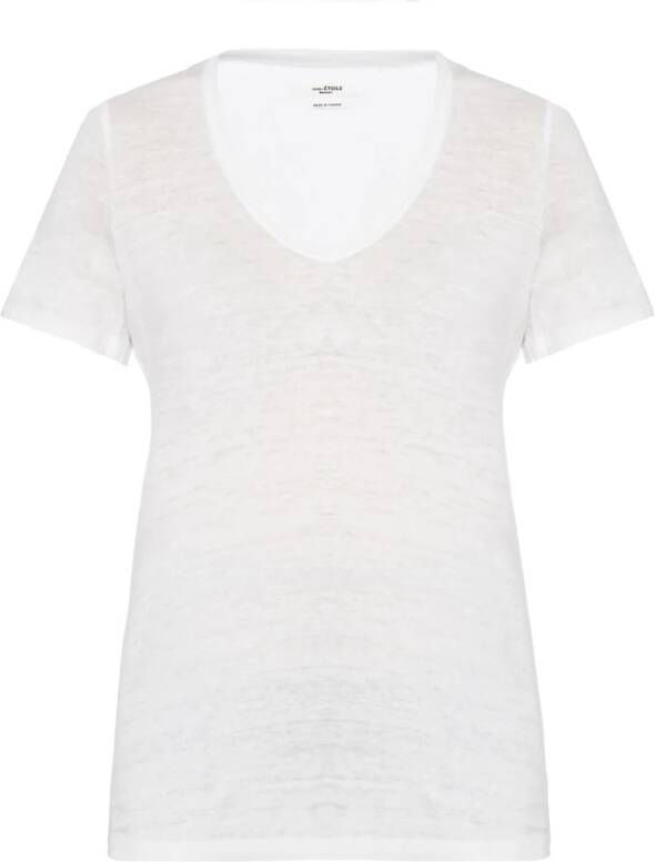 Isabel Marant Étoile Linnen V-hals T-shirt White Dames
