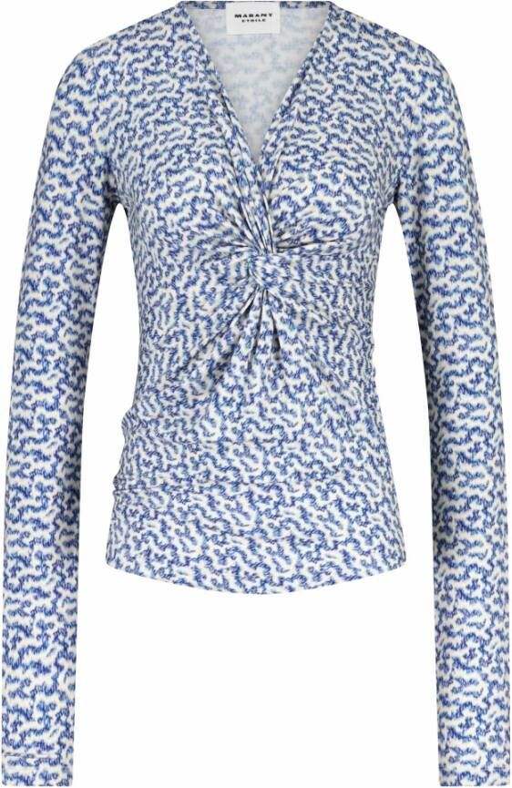 Isabel Marant Étoile Speelse en Unieke Shirt met Print Blue Dames