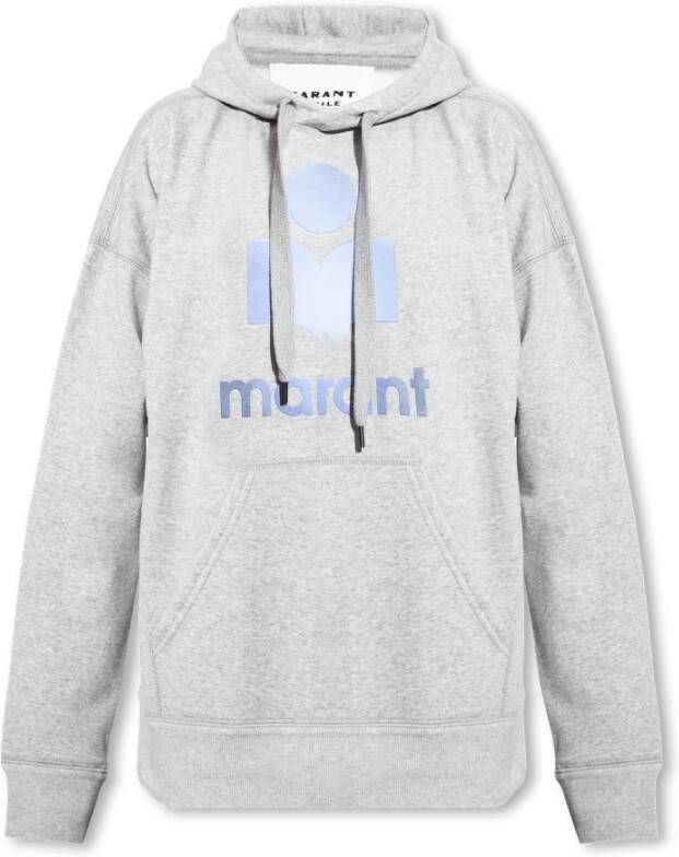 Isabel Marant Étoile Grijze Sweatshirt met Capuchon en Logo Print Gray Dames