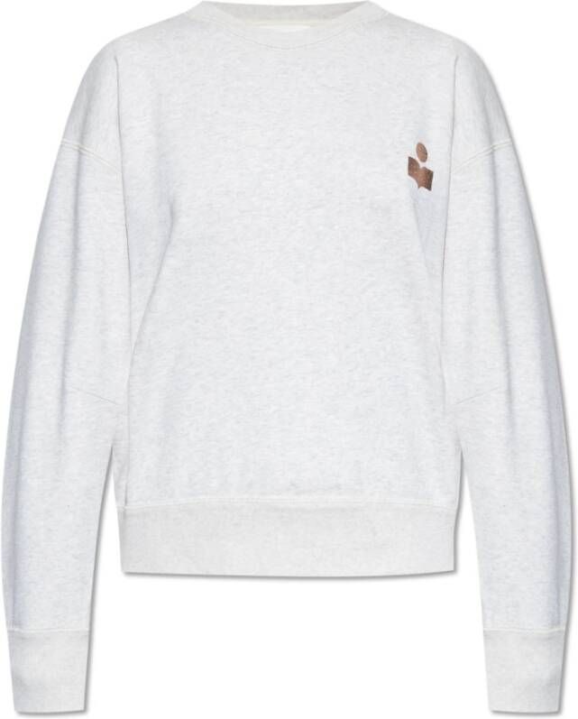 Isabel Marant Étoile Biologisch Katoenen Sweatshirt met Metallic Logo Gray Dames