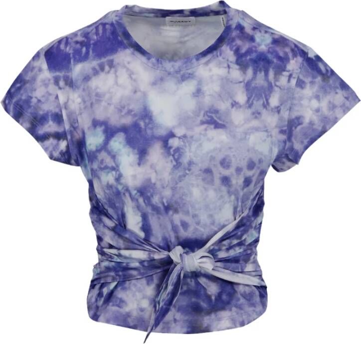 Isabel Marant Étoile Katoenen Tie Dye Cropped T-Shirt Purple Dames