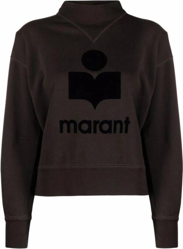 Isabel Marant Étoile Vervaagde Zwarte Logo Print Sweatshirt Zwart Dames