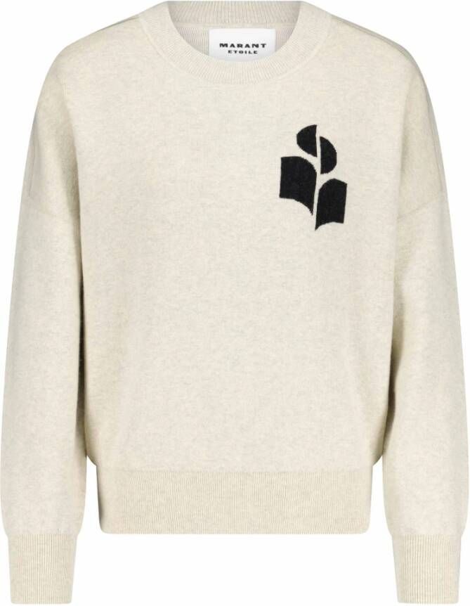 Isabel Marant Étoile Atlee Sweater met Logo Intarsia Beige Dames