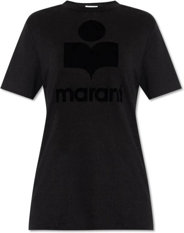 Isabel marant Zewel Linnen T-shirt Korte Mouwen Black Dames
