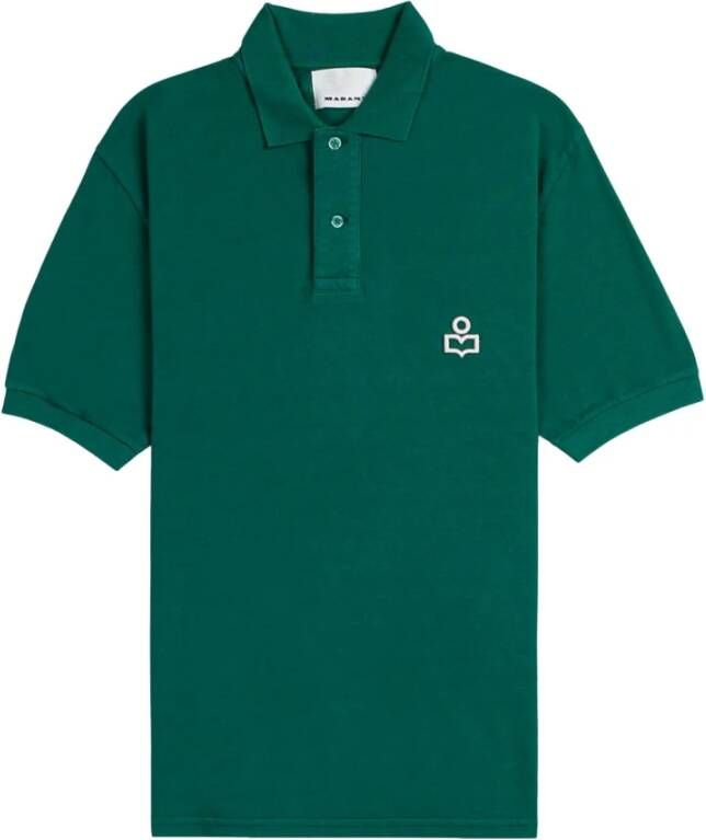 Isabel marant Groen Poloshirt met Geborduurd Logo Groen Heren