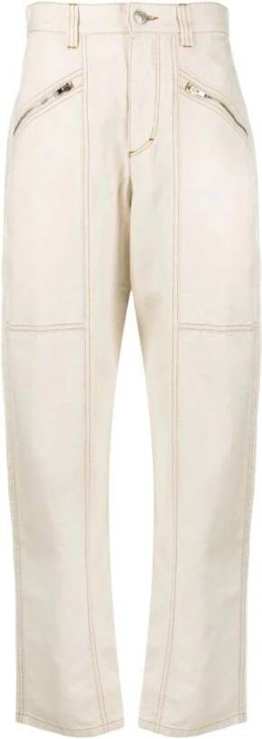 Isabel marant Hoge Ecru Cargo Jeans White Dames