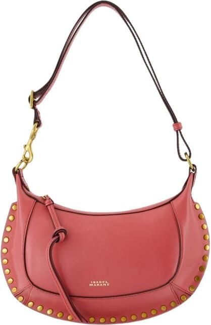 Isabel marant Roze Leren Moon Portemonnee met Verstelbare Band Pink Dames