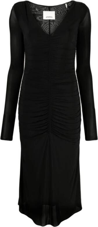 Isabel marant Zwarte Laly Gerimpelde Jersey Jurk Black Dames