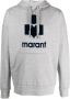 Isabel marant Miley Logo-Patch Hoodie Gray Heren - Thumbnail 1