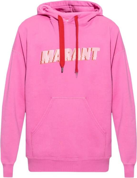 Isabel marant Miley hoodie met logo Roze Heren