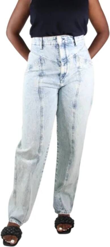 Isabel Marant Pre-owned Blauwe Polyester Hoge Taille Gewassen Jeans Blauw Dames