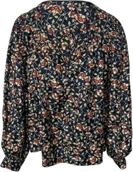 Isabel Marant Pre-owned Florale Zijden Ryton Blouse Blauw Dames