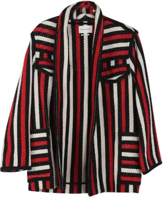 Isabel Marant Pre-owned Gestreepte jas van maagdelijke wol Rood Dames