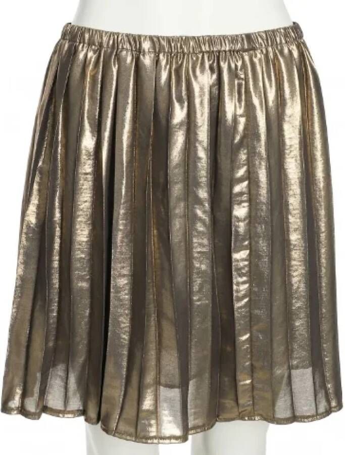 Isabel Marant Pre-owned Gouden Geplooide Rok Maat M Yellow Dames