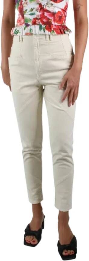 Isabel Marant Pre-owned Hvit Denim High-Waisted Skinny Jeans White Dames