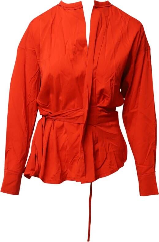 Isabel Marant Pre-owned Isabel Marant Dorcey wrap blouse in rode zijde Rood Dames