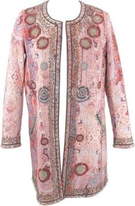 Isabel Marant Pre-owned Isabel Marant embroidered jacket in pink cotton with leather trim and embellishments Roze Dames