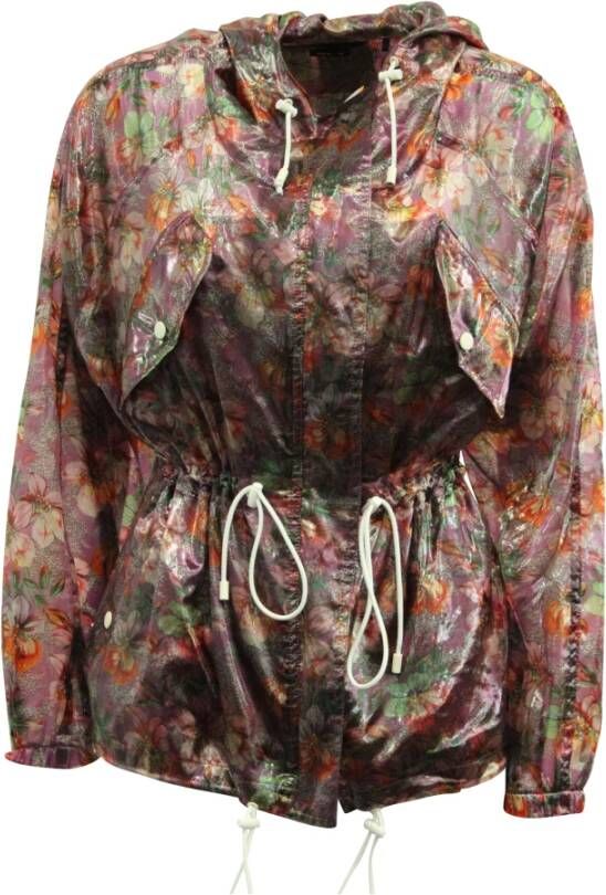Isabel Marant Pre-owned Isabel Marant Olaz bloemen-print capuchon jas in multicolor polyester Paars Dames