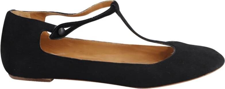 Isabel Marant Pre-owned Isabel Marant T-riem balletflats in zwarte ponyhair Zwart Dames