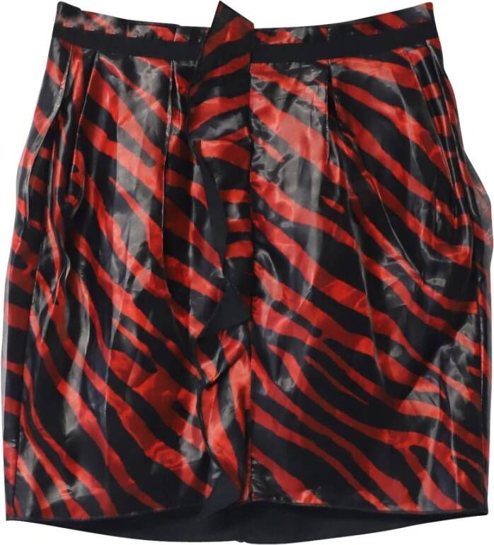 Isabel Marant Pre-owned Isabel Marant Yelena Animal Print Mini Rok in Red Polyester Rood Dames