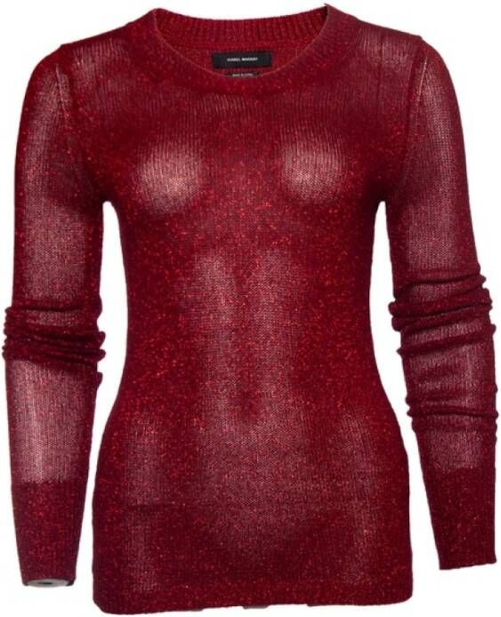 Isabel Marant Pre-owned knitted glitter stretch top Rood Dames