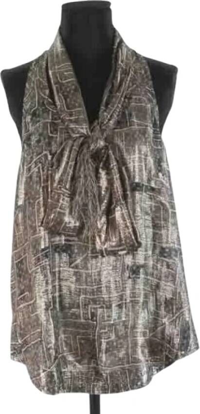 Isabel Marant Pre-owned Metallic Polyester Top Grijs Dames