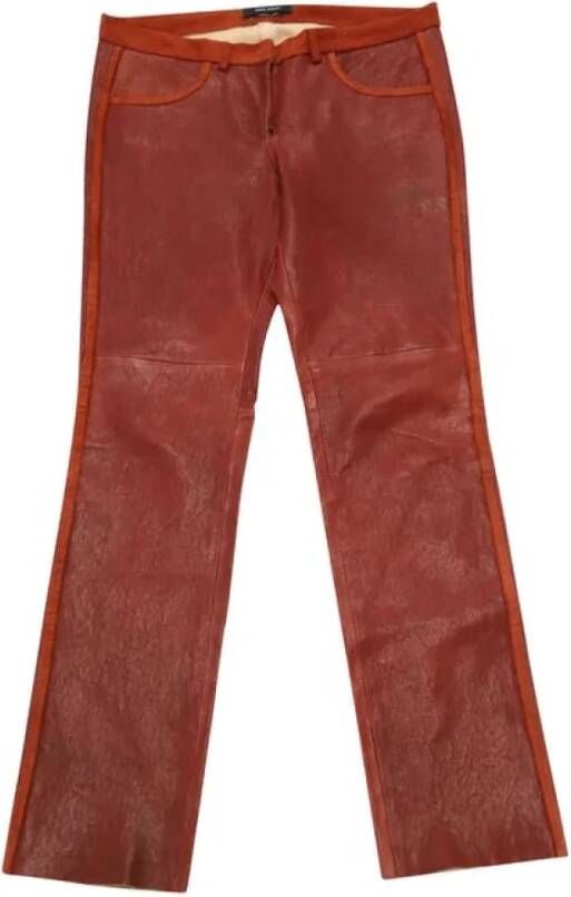 Isabel Marant Pre-owned Moderne Rode Leren Slim Fit Broek Rood Dames