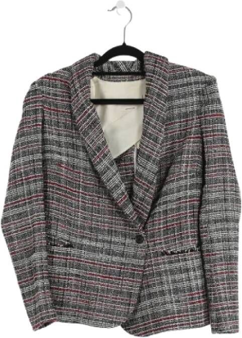 Isabel Marant Pre-owned Multicolor Geruite Tweed Blazer Zwart Dames