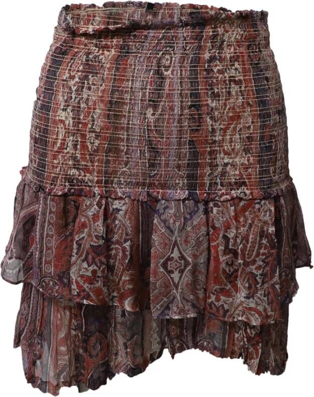 Isabel Marant Pre-owned Naomi Smocked Mini Rok Paars Dames