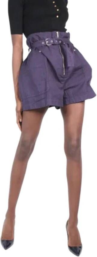 Isabel Marant Pre-owned Paarse Tailored Shorts met Riem Purple Dames