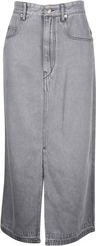 Isabel Marant Pre-owned Pre-owned Etoile Denim Midi Skirt in Cotton Grijs Dames