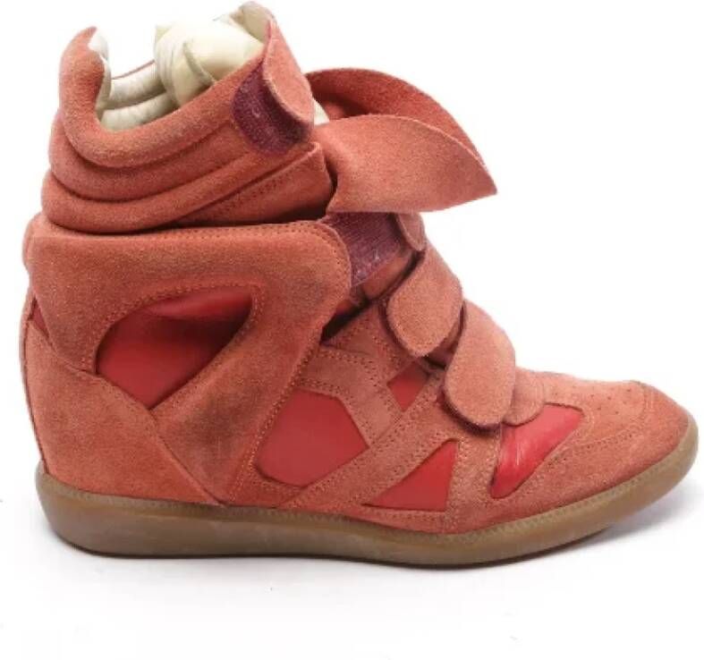 Isabel Marant Pre-owned Leather sneakers Rood Dames