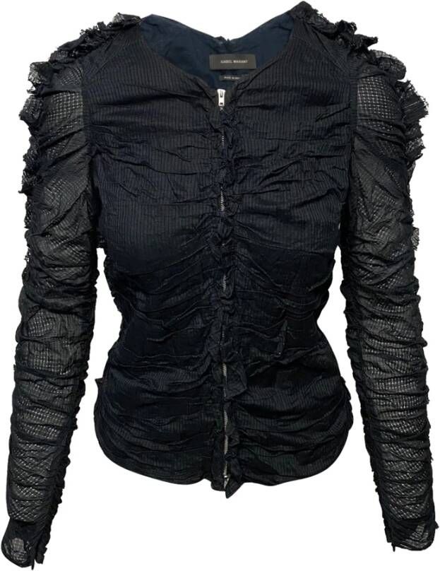 Isabel Marant Pre-owned Ruches zip blouse in katoen Zwart Dames