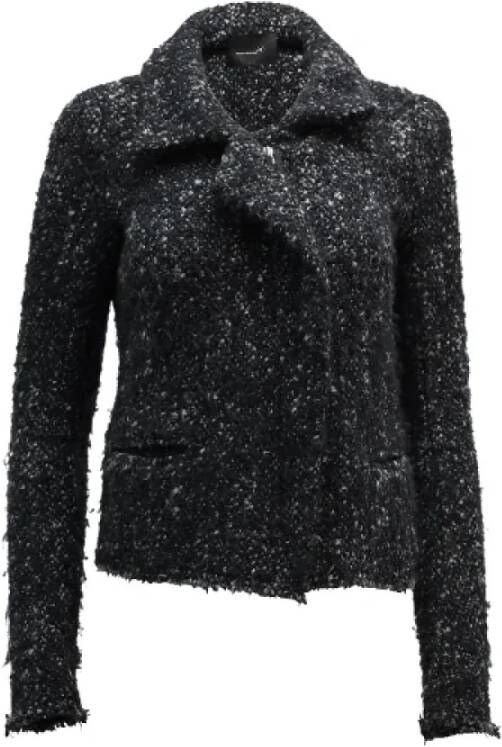 Isabel Marant Pre-owned Stijlvolle Zwarte Wol Tweed Jas Zwart Dames