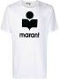 Isabel marant Logo Linnen T-Shirt met Ronde Hals Black Heren - Thumbnail 1
